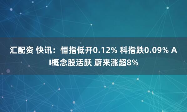 汇配资 快讯：恒指低开0.12% 科指跌0.09% AI概念股活跃 蔚来涨超8%